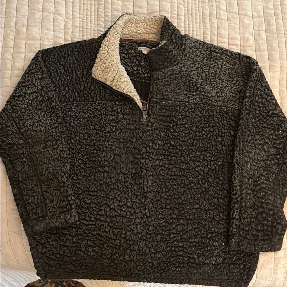 Men's Black Sherpa Fleece Pullover